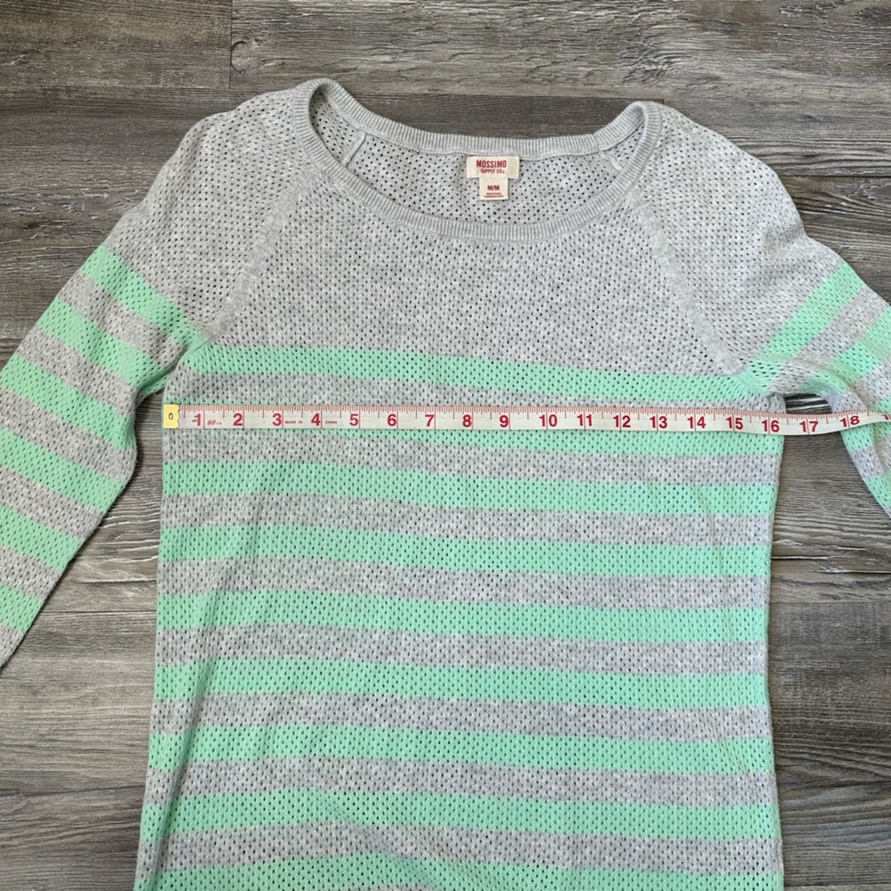 Gray and mint green top